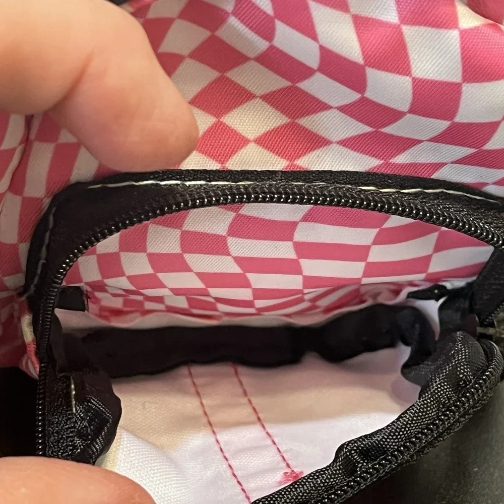 Claire's Pink Checkered Mini Backpack Clip Coin Purse Keychain Bag Clean 6